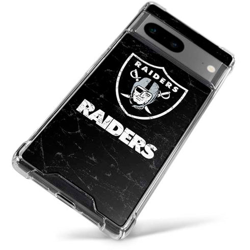 NFL Las Vegas Raiders Distressed Google Pixel 7a Clear Case